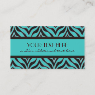 Chocolate Blue Zebra Print Business Card