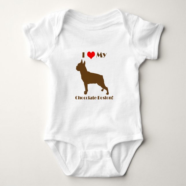 Chocolate Boston Terrier - Infant Creeper (Front)