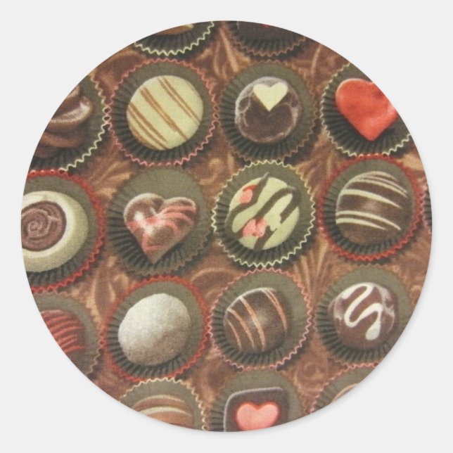 Chocolate Box Classic Round Sticker (Front)