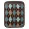 Chocolate Brown and Blue Argyle Pattern Monogram