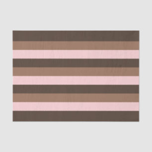 Chocolate brown and pink stripes tissue paper