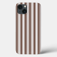 Chocolate brown and white candy stripes Case-Mate 