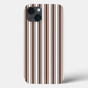 Chocolate brown and white candy stripes Case-Mate  iPhone 13 Case