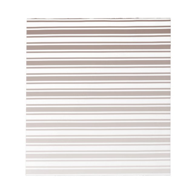 Chocolate brown and white candy stripes notepad (Front)