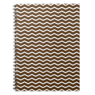 Chocolate Brown and White Chevron Pt68 Spiral Notebook