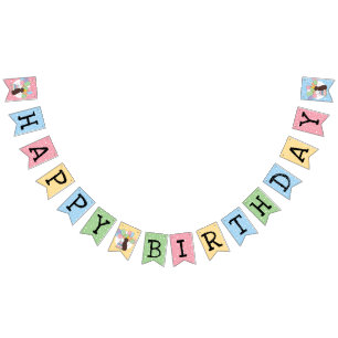 Chocolate Brown Aussiedoodle Happy Birthday Party Bunting