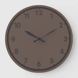 Chocolate brown background large clock