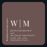 Chocolate Brown Beige Formal social media Wedding Square Sticker<br><div class="desc">Chocolate Brown Beige Formal social media Wedding</div>