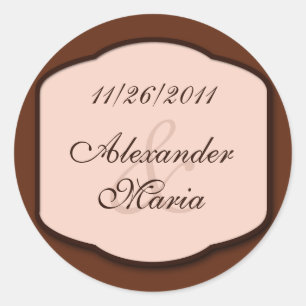 Chocolate Brown & Beige Wedding Envelope Seals