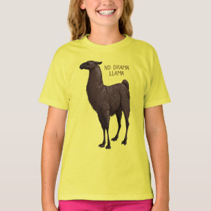 Chocolate Brown & Black No Drama Llama T-Shirt