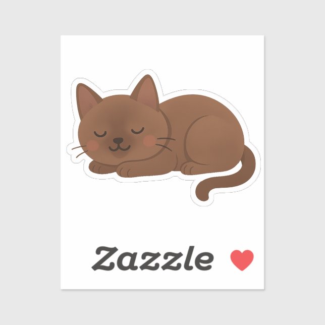 Chocolate Brown Cat – Adorable Sleeping Kitty (Sheet)