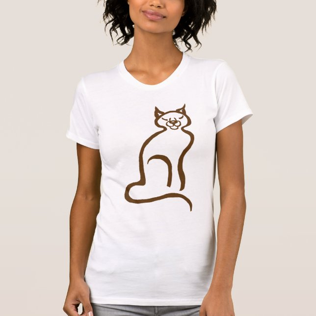 chocolate brown cat T-Shirt (Front)