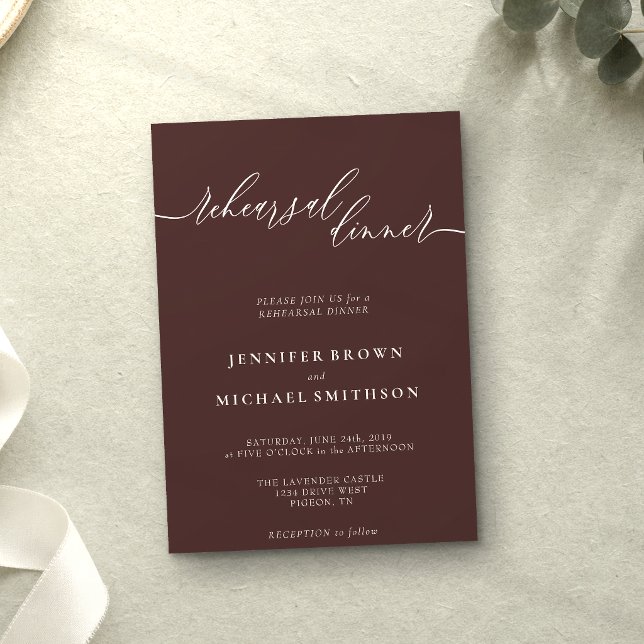Chocolate Brown Celebration Rehearsal Dinner Invitation (Creator Uploaded)