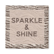 Chocolate Brown Cream Blush Zebra Glitter Dream