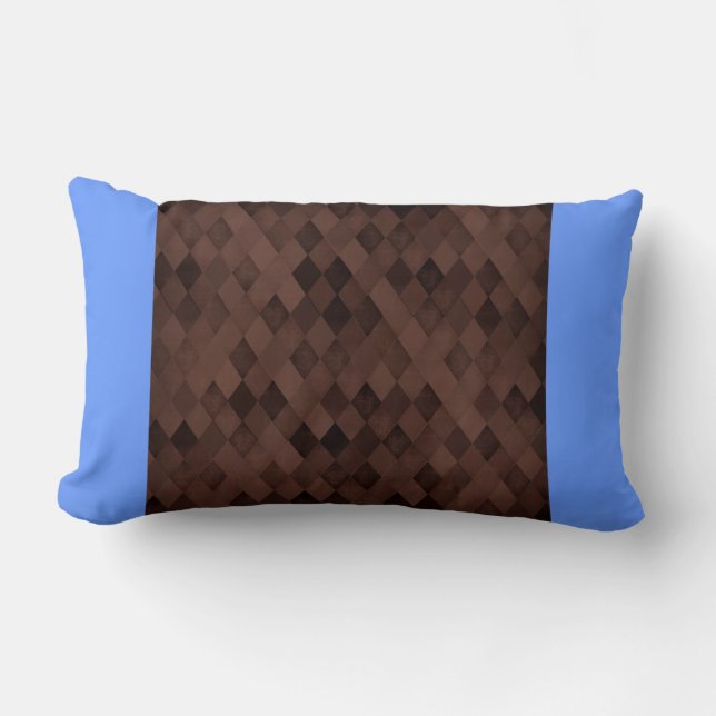 Chocolate Brown Diamonds Lumbar Cushion (Front)