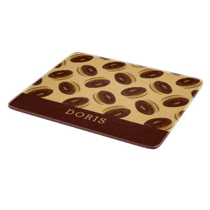 Chocolate brown doughnuts pattern cutting board
