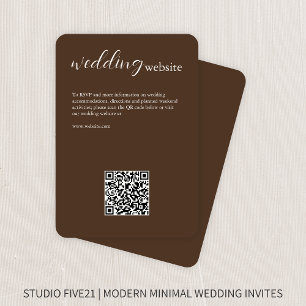Chocolate Brown • Elegant Modern Wedding Enclosure Card