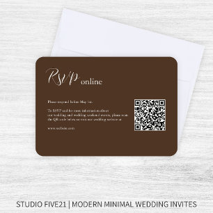 Chocolate Brown • Elegant Modern Wedding RSVP Card