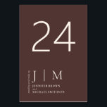 Chocolate Brown Formal Elegant Serie Wedding Table Number<br><div class="desc">Chocolate Brown Formal Elegant Serie Wedding</div>