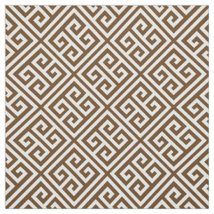 Chocolate Brown Greek Key Fabric
