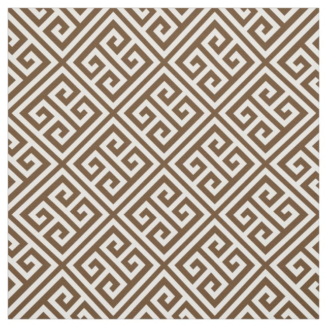 Chocolate Brown Greek Key Fabric (Swatch)