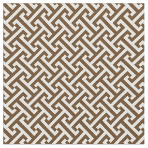 Chocolate Brown Greek Key Pattern Fabric