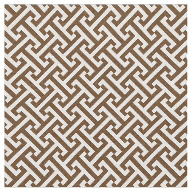 Chocolate Brown Greek Key Pattern Fabric (Close Up)