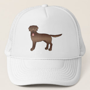 Chocolate Brown Labrador Retriever Cartoon Dog Trucker Hat