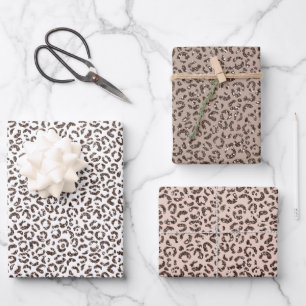 Chocolate Brown Leopard Glitter       Wrapping Paper Sheet