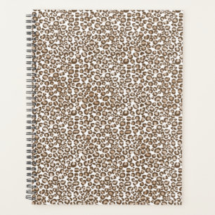 Chocolate Brown Leopard Print Planner