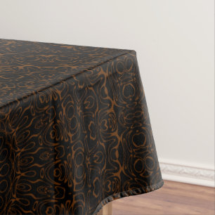 Chocolate Brown Mandala with Intricate Symmetry Tablecloth