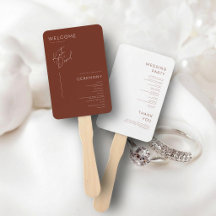 Chocolate Brown Minimalist Wedding Program