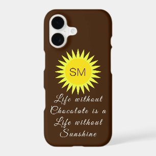 Chocolate Brown Monogram Life without Sunshine