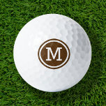 Chocolate Brown Monogram Personalised Golf Balls<br><div class="desc">Tee off in style with our custom golf balls, personalised with a bold minimalist monogram initial in a modern circle frame. Choose from a wide selection of colours to create a design that’s uniquely yours. Perfect for gifting, these golf balls make a thoughtful and practical present for Christmas, Father’s Day,...</div>
