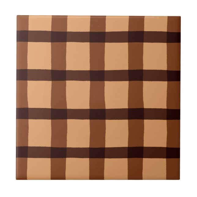 Chocolate Brown Plaid Tile (Front)