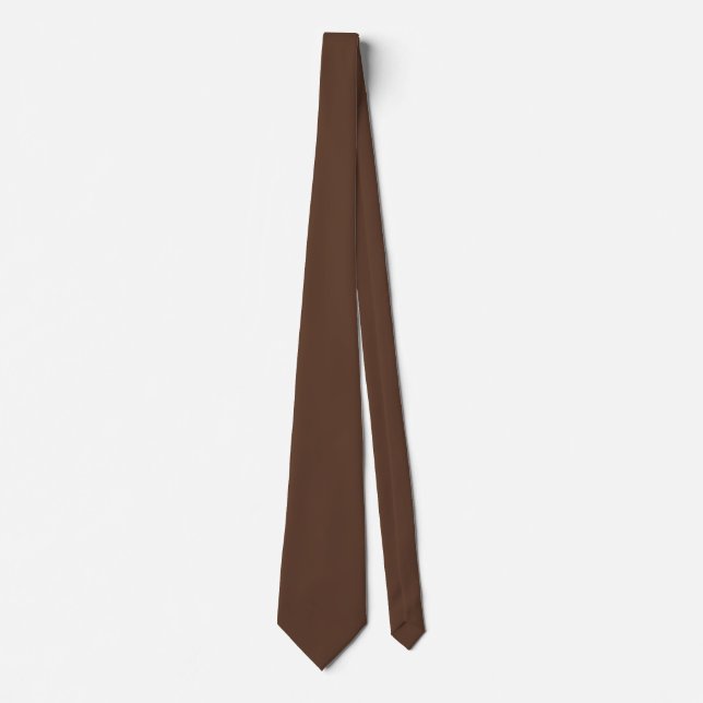 Chocolate Brown Plain Solid Colour Tie (Front)