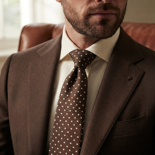 Chocolate Brown Polka Dot Tie