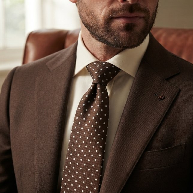 Chocolate Brown Polka Dot Tie (Creator Uploaded)