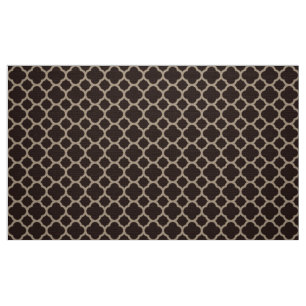 Chocolate Brown Quatrefoil Pattern Fabric