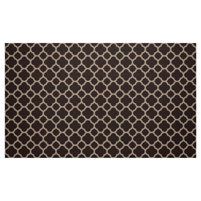 Chocolate Brown Quatrefoil Pattern Fabric (Fat Quarter)