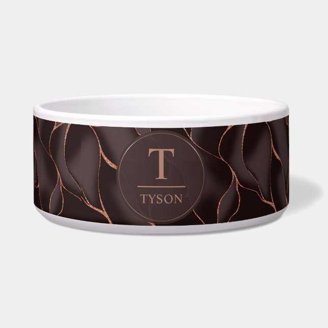 Chocolate Brown & Rose Gold Abstract Wave Pattern (Front)