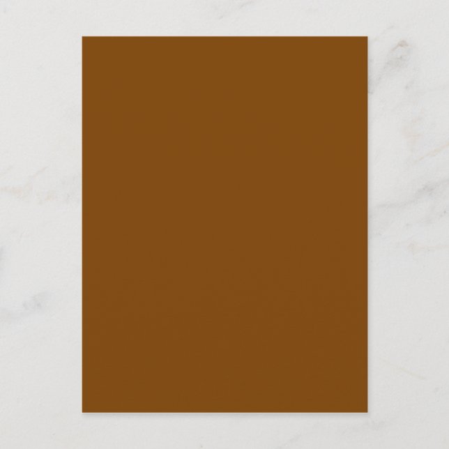Chocolate Brown Solid Colour Postcard (Front)