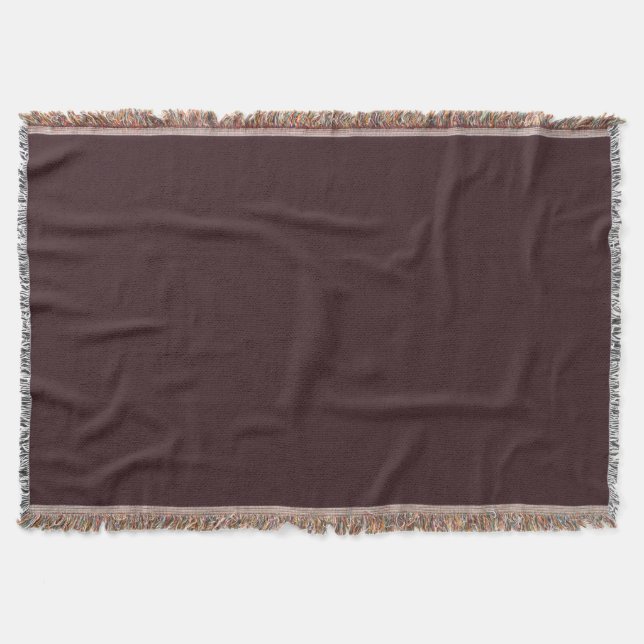 Chocolate Brown Solid Colour Throw Blanket (Front)