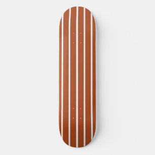 Chocolate Brown Stripes Design  Skateboard
