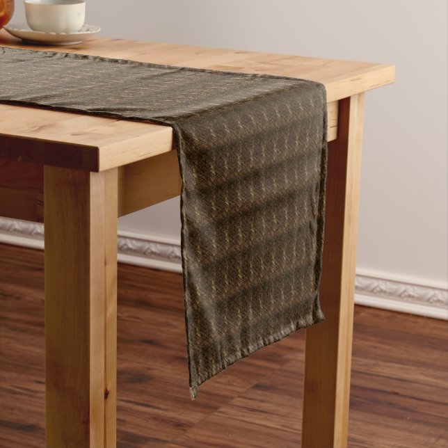 Chocolate Brown Texture 14" X 72" Table Runner (In Situ)