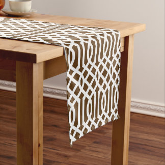 Chocolate Brown Trellis Short Table Runner