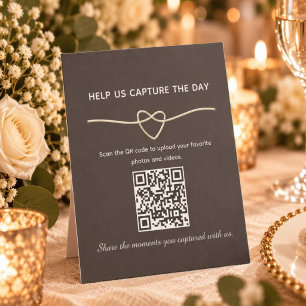 Chocolate Brown Wedding Photo Sharing QR Code Sign