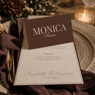 Chocolate brown Wedding Place Card