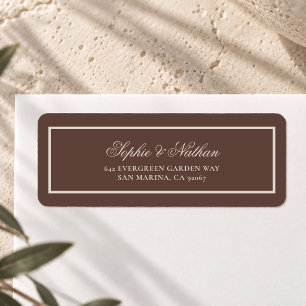 Chocolate Brown Wedding Return Address Label