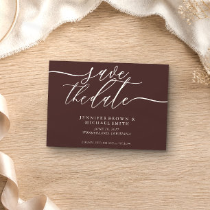 Chocolate Brown Wedding Save Date Photo Save The Date